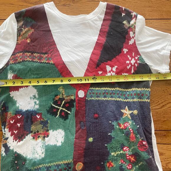 American Eagle Outfitters Ugly Christmas Sweater Vest T-Shirt Mens Sz L - Picture 5 of 9